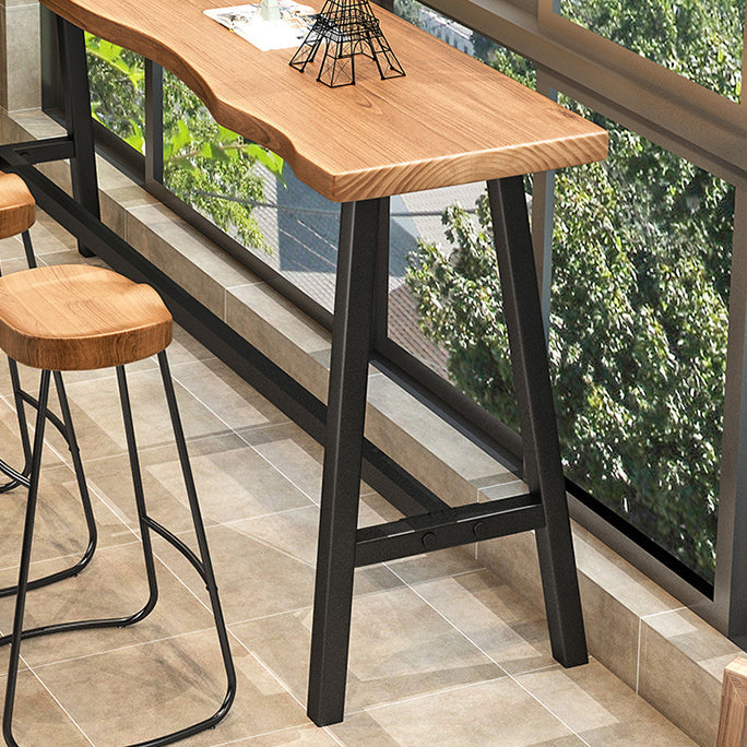 Modern Bar Table Set 1/2/4 Pcs Pine Solid Wood Bar Table and Backless Stools Clearhalo 'Bar Furniture' 'furn' 'furn_home_bar_bar_sets' 'Furniture' 'Home Bars & Bar Sets' 'home_bar_bar_sets' 'Kitchen & Dining Furniture' 6436173