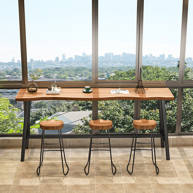 Modern Bar Table Set 1/2/4 Pcs Pine Solid Wood Bar Table and Backless Stools Clearhalo 'Bar Furniture' 'furn' 'furn_home_bar_bar_sets' 'Furniture' 'Home Bars & Bar Sets' 'home_bar_bar_sets' 'Kitchen & Dining Furniture' 6436175
