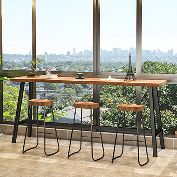 Modern Bar Table Set 1/2/4 Pcs Pine Solid Wood Bar Table and Backless Stools Clearhalo 'Bar Furniture' 'furn' 'furn_home_bar_bar_sets' 'Furniture' 'Home Bars & Bar Sets' 'home_bar_bar_sets' 'Kitchen & Dining Furniture' 6436176