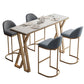 Juego de mesa de bar Glam Style de 1/2/5 piezas, mesa de bar rectangular con taburetes altos de metal