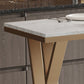 Juego de mesa de bar Glam Style de 1/2/5 piezas, mesa de bar rectangular con taburetes altos de metal