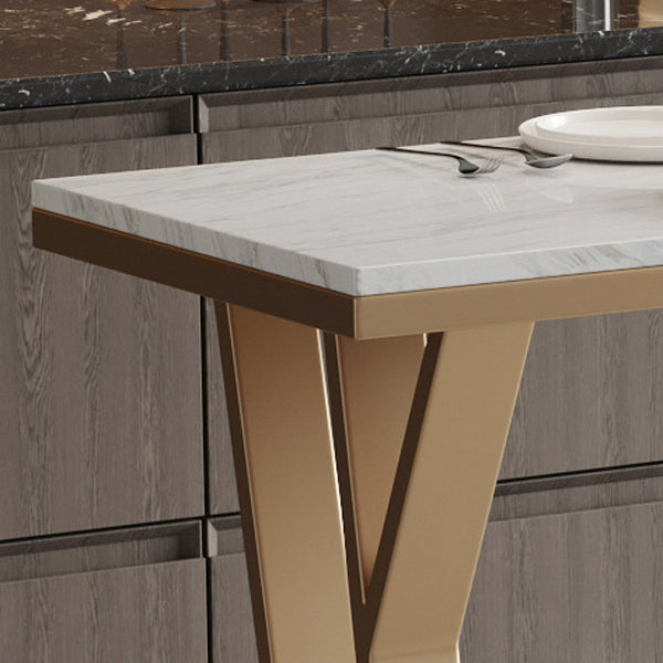 Juego de mesa de bar Glam Style de 1/2/5 piezas, mesa de bar rectangular con taburetes altos de metal