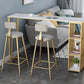 Glam 1/2/3 Pieces Bar Table Set Rectangle Bar Table with Metal High Stools Clearhalo 'Bar Furniture' 'furn' 'furn_home_bar_bar_sets' 'Furniture' 'Home Bars & Bar Sets' 'home_bar_bar_sets' 'Kitchen & Dining Furniture' 6436224