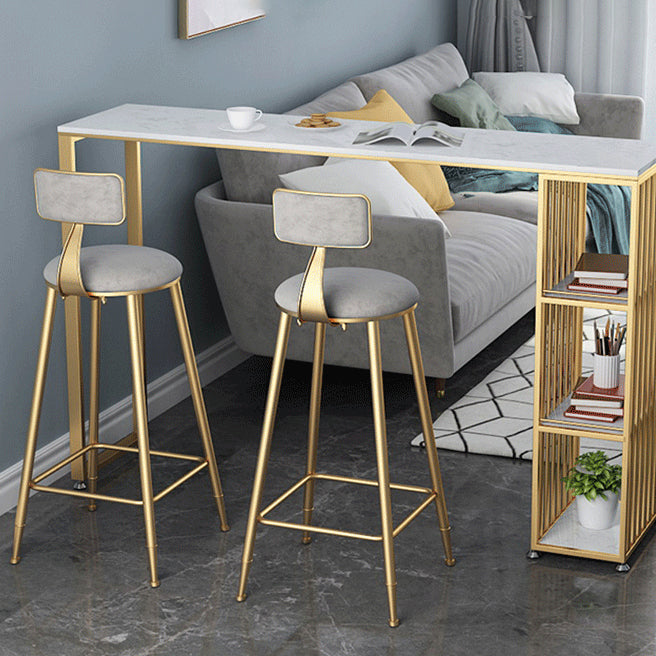 Glam 1/2/3 Pieces Bar Table Set Rectangle Bar Table with Metal High Stools Clearhalo 'Bar Furniture' 'furn' 'furn_home_bar_bar_sets' 'Furniture' 'Home Bars & Bar Sets' 'home_bar_bar_sets' 'Kitchen & Dining Furniture' 6436224