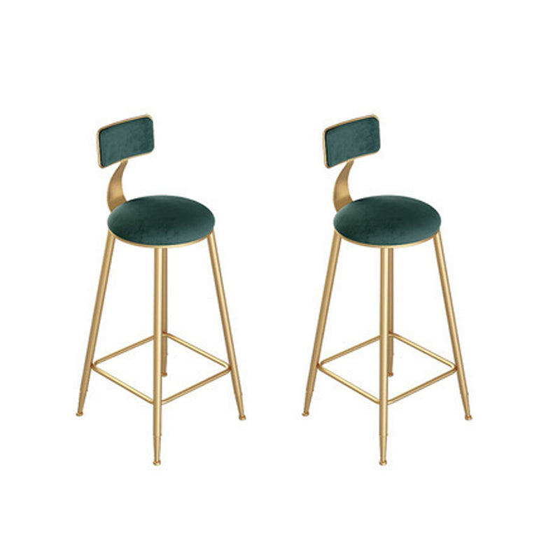 Glam 1/2/3 Pieces Bar Table Set Rectangle Bar Table with Metal High Stools Green 30"H Stools (Set of 2) Clearhalo 'Bar Furniture' 'furn' 'furn_home_bar_bar_sets' 'Furniture' 'Home Bars & Bar Sets' 'home_bar_bar_sets' 'Kitchen & Dining Furniture' 6436228