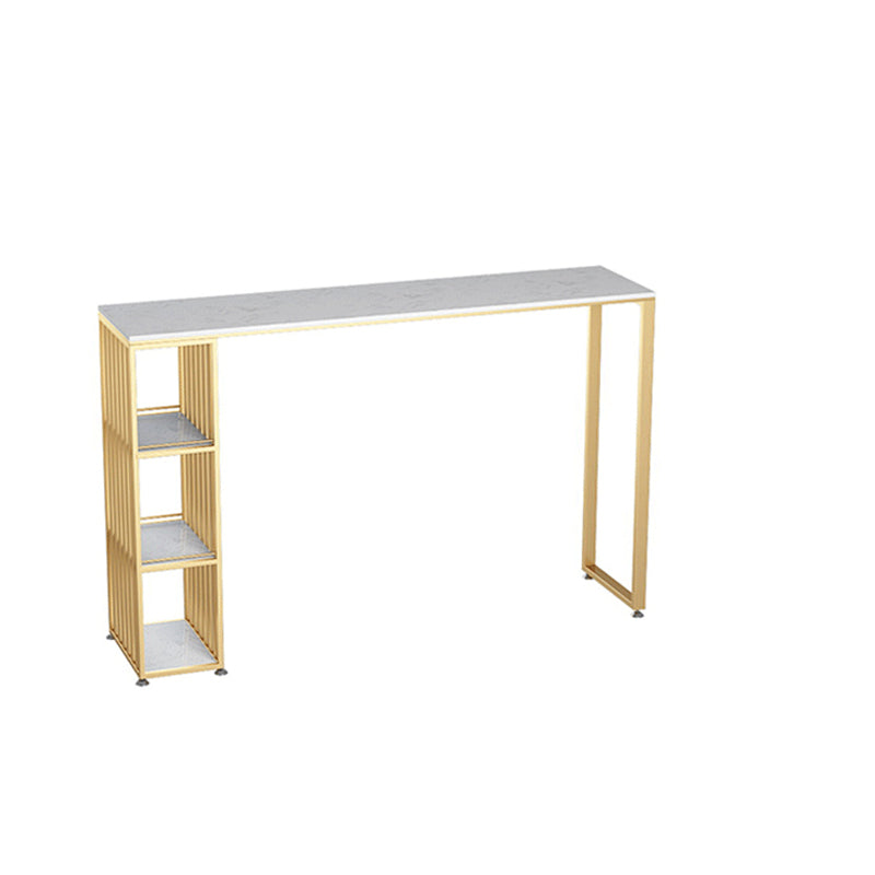 Glam 1/2/3 Pieces Bar Table Set Rectangle Bar Table with Metal High Stools Clearhalo 'Bar Furniture' 'furn' 'furn_home_bar_bar_sets' 'Furniture' 'Home Bars & Bar Sets' 'home_bar_bar_sets' 'Kitchen & Dining Furniture' 6436230