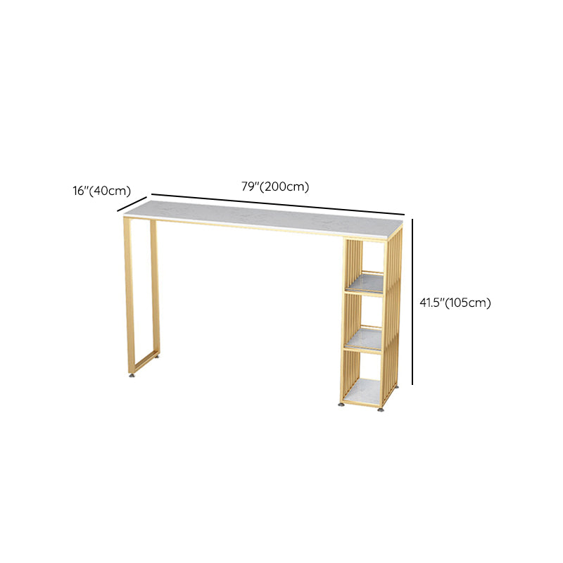 Glam 1/2/3 Pieces Bar Table Set Rectangle Bar Table with Metal High Stools Clearhalo 'Bar Furniture' 'furn' 'furn_home_bar_bar_sets' 'Furniture' 'Home Bars & Bar Sets' 'home_bar_bar_sets' 'Kitchen & Dining Furniture' 6436236