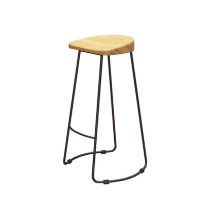 Modern 1/4/5 Pieces Bar Table Set Rectangle Wood Counter Table with High Stools for Cafe Wood 30"H Stool (Single) Clearhalo 'Bar Furniture' 'furn' 'furn_home_bar_bar_sets' 'Furniture' 'Home Bars & Bar Sets' 'home_bar_bar_sets' 'Kitchen & Dining Furniture' 6436275