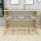 1/2/4 Pieces Bar Stool and Table Set Rectangular Pub Dining Set Clearhalo 'Bar Furniture' 'furn' 'furn_home_bar_bar_sets' 'Furniture' 'Home Bars & Bar Sets' 'home_bar_bar_sets' 'Kitchen & Dining Furniture' 6436287