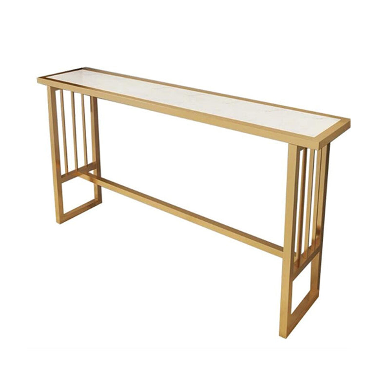1/2/4 Pieces Bar Stool and Table Set Rectangular Pub Dining Set White Gold 118.1"L x 15.7"W Clearhalo 'Bar Furniture' 'furn' 'furn_home_bar_bar_sets' 'Furniture' 'Home Bars & Bar Sets' 'home_bar_bar_sets' 'Kitchen & Dining Furniture' 6436290