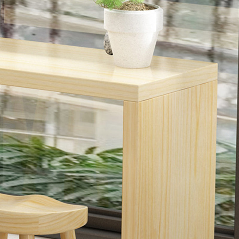 Juego de mesa de bar contemporánea de 1/2/5/9 piezas, mesa de bar rectangular de madera con taburetes altos