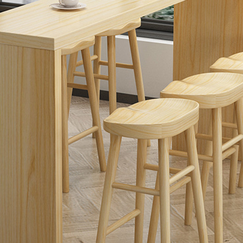Juego de mesa de bar contemporánea de 1/2/5/9 piezas, mesa de bar rectangular de madera con taburetes altos
