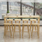 Juego de mesa de bar contemporánea de 1/2/5/9 piezas, mesa de bar rectangular de madera con taburetes altos