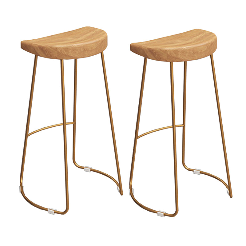 Rectangle Wood Bar Table with High Metal Stools Glam Style 1/2/4 Pieces Bar Table Set Wood 30"H Stools (Set of 2) Clearhalo 'Bar Furniture' 'furn' 'furn_home_bar_bar_sets' 'Furniture' 'Home Bars & Bar Sets' 'home_bar_bar_sets' 'Kitchen & Dining Furniture' 6436358