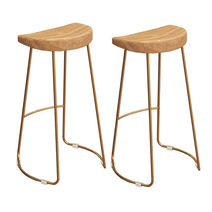Rectangle Wood Bar Table with High Metal Stools Glam Style 1/2/4 Pieces Bar Table Set Wood 30"H Stools (Set of 2) Clearhalo 'Bar Furniture' 'furn' 'furn_home_bar_bar_sets' 'Furniture' 'Home Bars & Bar Sets' 'home_bar_bar_sets' 'Kitchen & Dining Furniture' 6436358