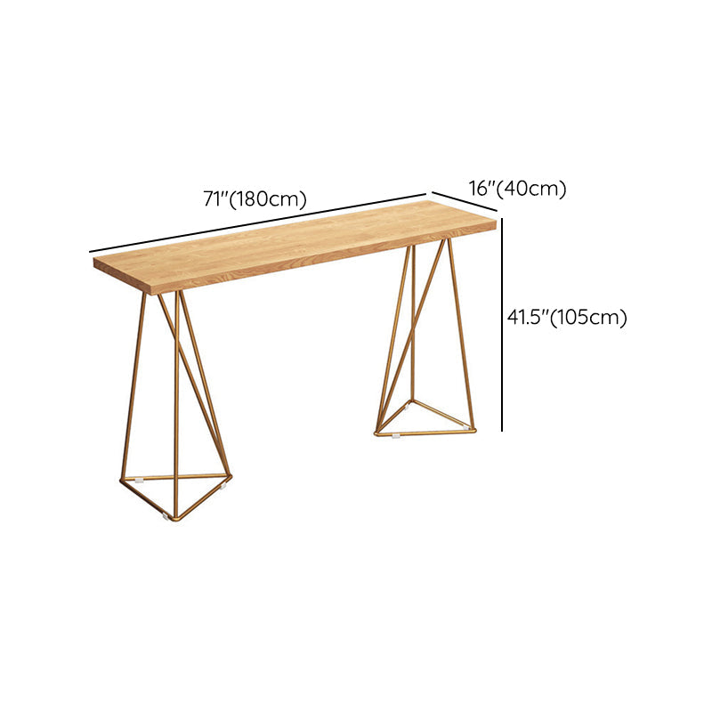 Rectangle Wood Bar Table with High Metal Stools Glam Style 1/2/4 Pieces Bar Table Set Clearhalo 'Bar Furniture' 'furn' 'furn_home_bar_bar_sets' 'Furniture' 'Home Bars & Bar Sets' 'home_bar_bar_sets' 'Kitchen & Dining Furniture' 6436369