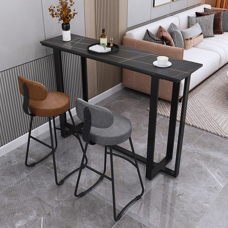 Modern Stone Bar Table Set 1/2/3 Pieces Rectangle Pub Dining Set 3 Pieces: Table, 2 Stools Clearhalo 'Bar Furniture' 'furn' 'furn_home_bar_bar_sets' 'Furniture' 'Home Bars & Bar Sets' 'home_bar_bar_sets' 'Kitchen & Dining Furniture' 6436390