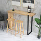 Industrial Bar Table Set 1/3 Pieces Rectangle Solid Wood Pub Dining Set