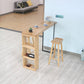 Industrial Bar Table Set 1/3 Pieces Rectangle Solid Wood Pub Dining Set