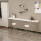 Glam Style Rectangle Bar Table Set 1/2/3/5/9 Pieces Solid Wood Counter Table 3 Pieces: Table, 2 Stools Clearhalo 'Bar Furniture' 'furn' 'furn_home_bar_bar_sets' 'Furniture' 'Home Bars & Bar Sets' 'home_bar_bar_sets' 'Kitchen & Dining Furniture' 6436474