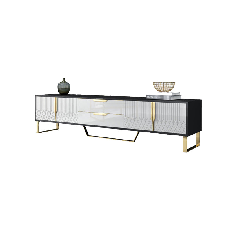 Enclosed Storage TV Media Stand Glam TV Stand Console for Living Room 71"L x 16"W x 19"H Clearhalo 'furn' 'furn_tv_stands_entertainment_centers' 'Furniture' 'Living Room Furniture' 'TV Stands & Entertainment Centers' 'TV Stands & Media Storage Furniture' 'tv_stands_entertainment_centers' 6439350