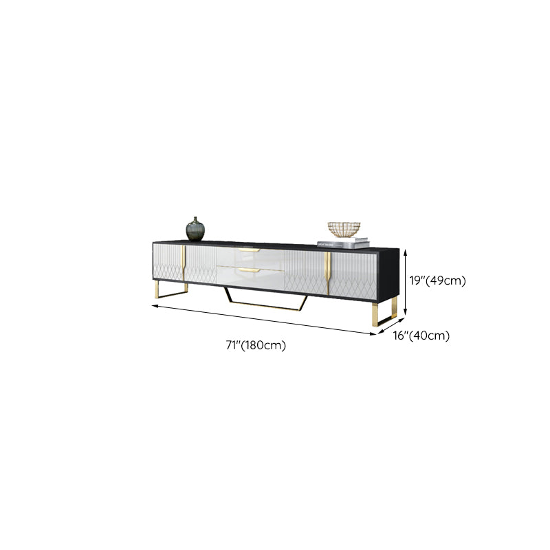 Enclosed Storage TV Media Stand Glam TV Stand Console for Living Room Clearhalo 'furn' 'furn_tv_stands_entertainment_centers' 'Furniture' 'Living Room Furniture' 'TV Stands & Entertainment Centers' 'TV Stands & Media Storage Furniture' 'tv_stands_entertainment_centers' 6439355