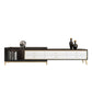 Glam – console sur pied en verre, tiroirs inclus, console multimédia avec pieds