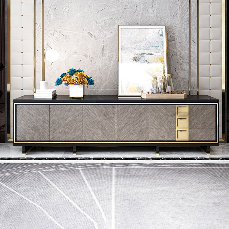 Console multimédia contemporaine Console de meuble TV en bois avec tiroirs