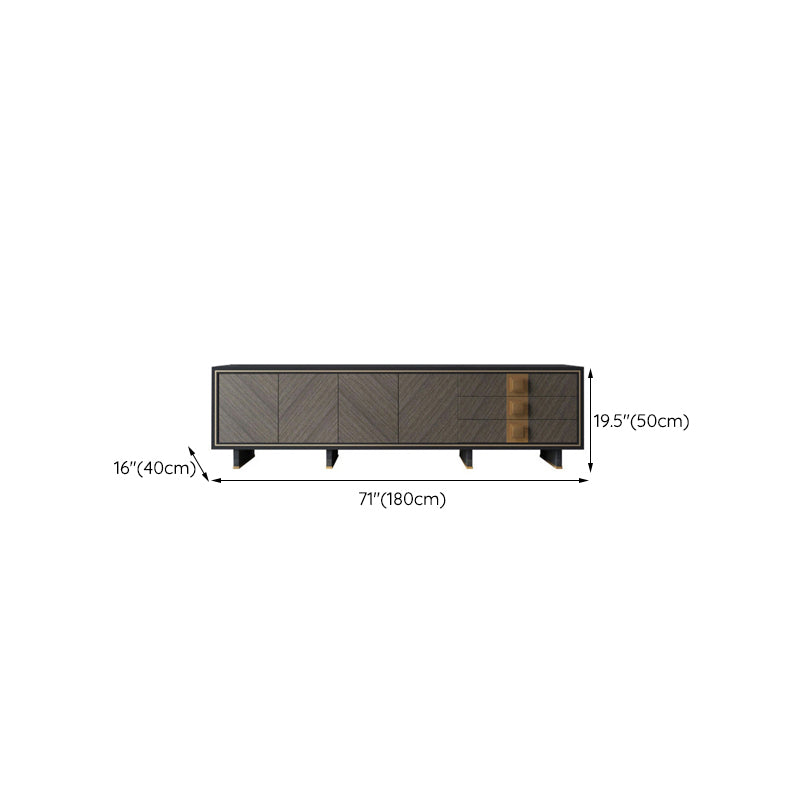 Console multimédia contemporaine Console de meuble TV en bois avec tiroirs