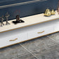 Glam TV Media Stand Console multimédia de rangement ouverte avec 3 tiroirs