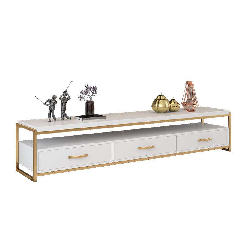 Glam TV Media Stand Console multimédia de rangement ouverte avec 3 tiroirs