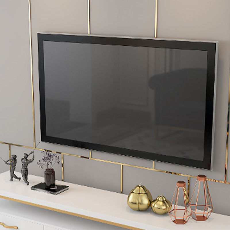 Glam TV Media Stand Console multimédia de rangement ouverte avec 3 tiroirs