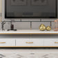 Glam TV Media Stand Console multimédia de rangement ouverte avec 3 tiroirs