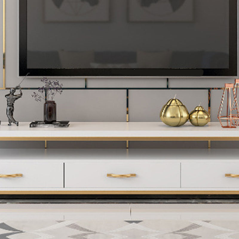 Glam TV Media Stand Console multimédia de rangement ouverte avec 3 tiroirs