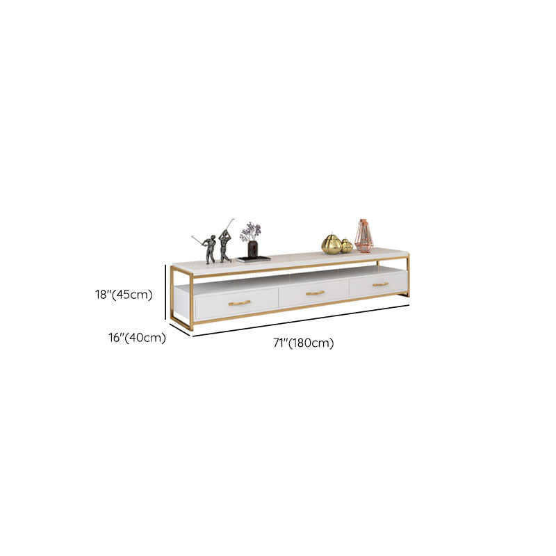 Glam TV Media Stand Console multimédia de rangement ouverte avec 3 tiroirs