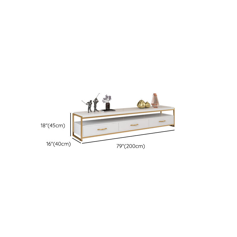 Glam TV Media Stand Console multimédia de rangement ouverte avec 3 tiroirs