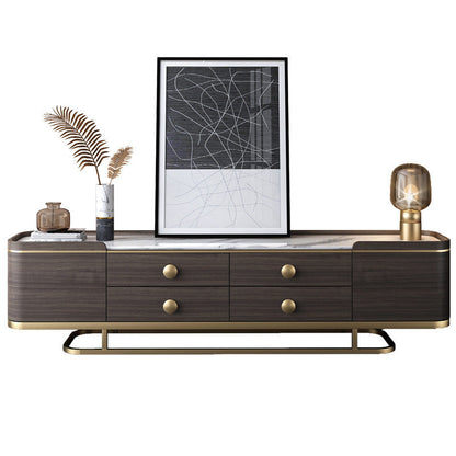 Glam Stone Stand Console Console multimediale di archiviazione chiusa con cassetti per soggiorno