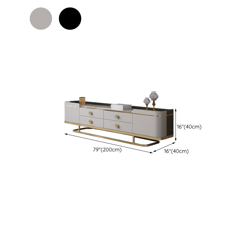 Glam Stone Stand Console Console multimediale di archiviazione chiusa con cassetti per soggiorno