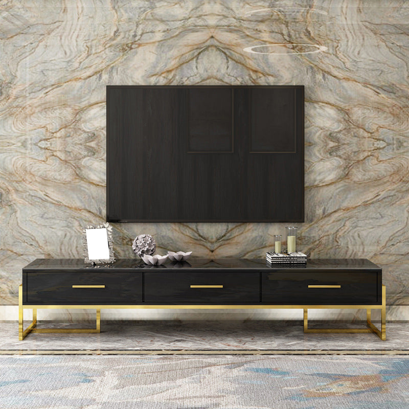 Console multimédia de rangement fermée Console de meuble TV Glam avec 3 tiroirs