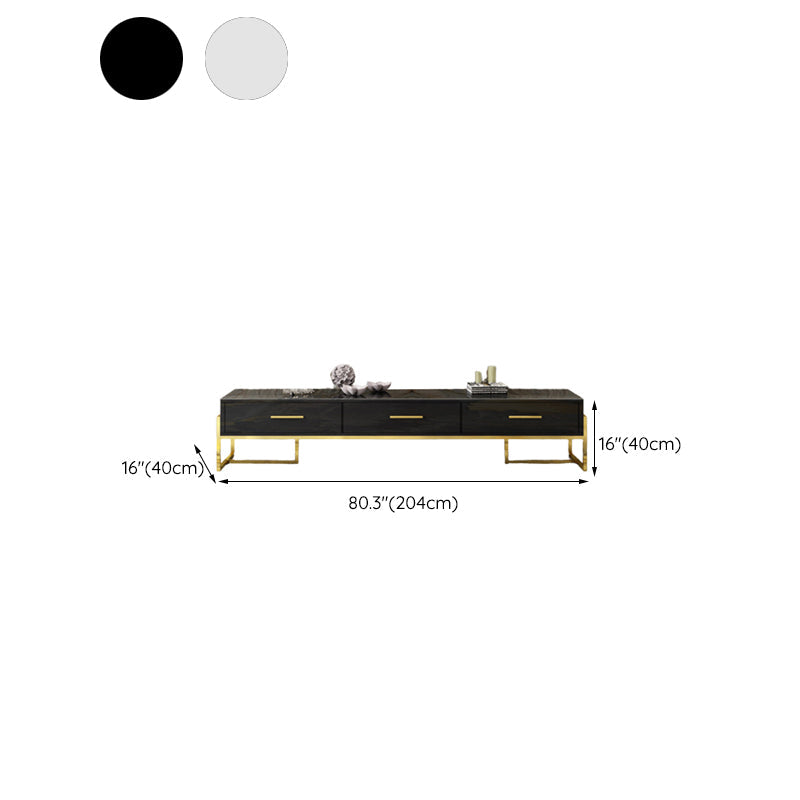 Console multimédia de rangement fermée Console de meuble TV Glam avec 3 tiroirs