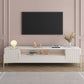 Glam Stone Stand Console Drawers Included Media Console with Legs 87"L x 16"W x 22"H Clearhalo 'furn' 'furn_tv_stands_entertainment_centers' 'Furniture' 'Living Room Furniture' 'TV Stands & Entertainment Centers' 'TV Stands & Media Storage Furniture' 'tv_stands_entertainment_centers' 6439459