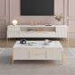 Glam Stone Stand Console Drawers Included Media Console with Legs Clearhalo 'furn' 'furn_tv_stands_entertainment_centers' 'Furniture' 'Living Room Furniture' 'TV Stands & Entertainment Centers' 'TV Stands & Media Storage Furniture' 'tv_stands_entertainment_centers' 6439460
