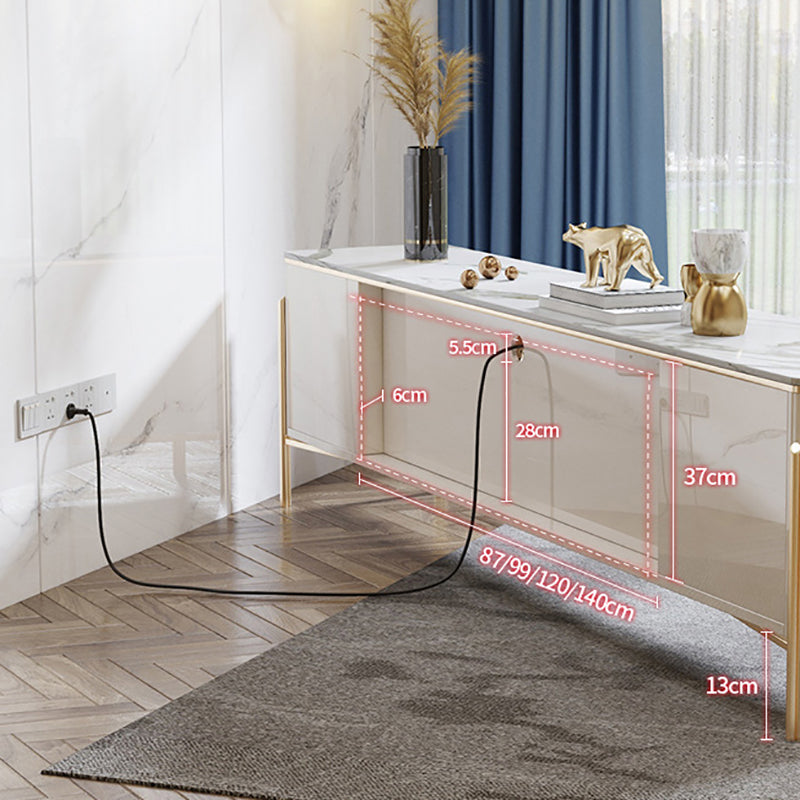 Glam Stone Stand Console Drawers Included Media Console with Legs Clearhalo 'furn' 'furn_tv_stands_entertainment_centers' 'Furniture' 'Living Room Furniture' 'TV Stands & Entertainment Centers' 'TV Stands & Media Storage Furniture' 'tv_stands_entertainment_centers' 6439463