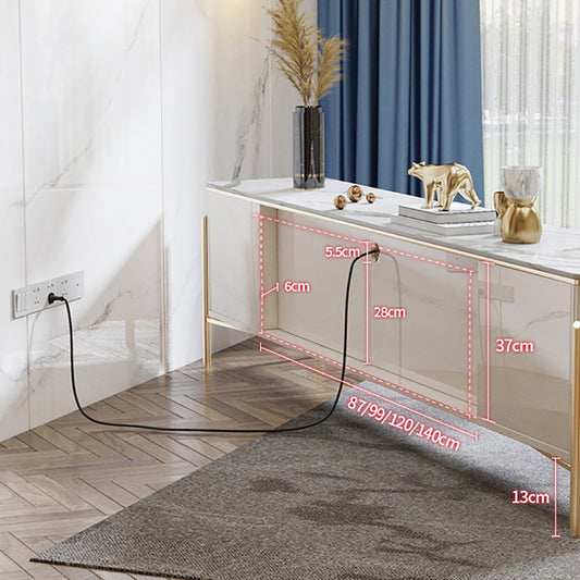 Glam Stone Stand Console Drawers Included Media Console with Legs Clearhalo 'furn' 'furn_tv_stands_entertainment_centers' 'Furniture' 'Living Room Furniture' 'TV Stands & Entertainment Centers' 'TV Stands & Media Storage Furniture' 'tv_stands_entertainment_centers' 6439463