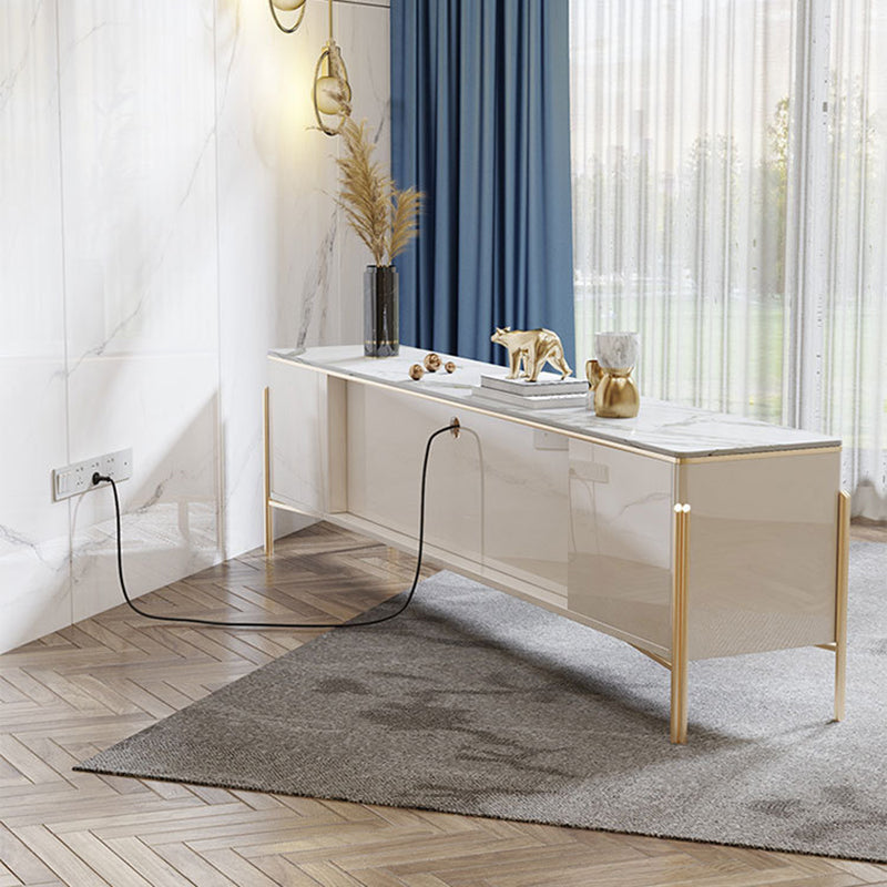 Glam Stone Stand Console Drawers Included Media Console with Legs Clearhalo 'furn' 'furn_tv_stands_entertainment_centers' 'Furniture' 'Living Room Furniture' 'TV Stands & Entertainment Centers' 'TV Stands & Media Storage Furniture' 'tv_stands_entertainment_centers' 6439467