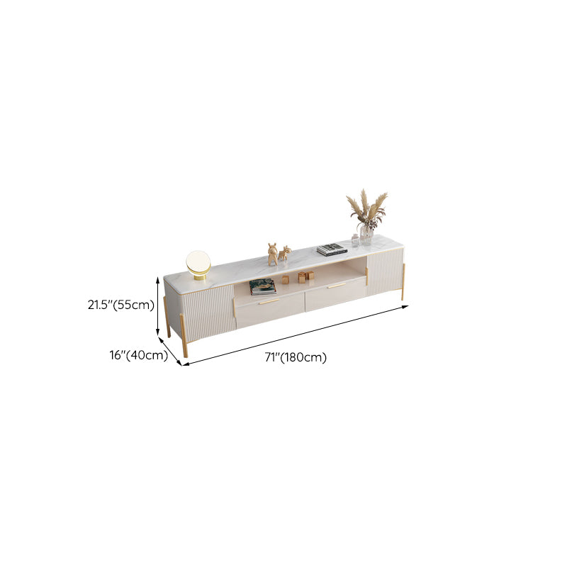 Glam Stone Stand Console Drawers Included Media Console with Legs Clearhalo 'furn' 'furn_tv_stands_entertainment_centers' 'Furniture' 'Living Room Furniture' 'TV Stands & Entertainment Centers' 'TV Stands & Media Storage Furniture' 'tv_stands_entertainment_centers' 6439470