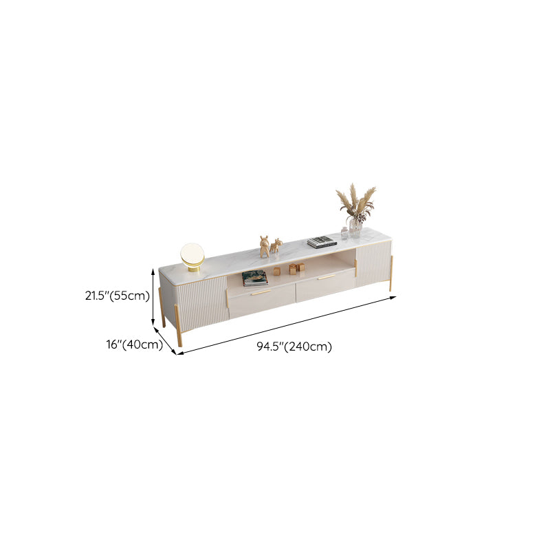 Glam Stone Stand Console Drawers Included Media Console with Legs Clearhalo 'furn' 'furn_tv_stands_entertainment_centers' 'Furniture' 'Living Room Furniture' 'TV Stands & Entertainment Centers' 'TV Stands & Media Storage Furniture' 'tv_stands_entertainment_centers' 6439473