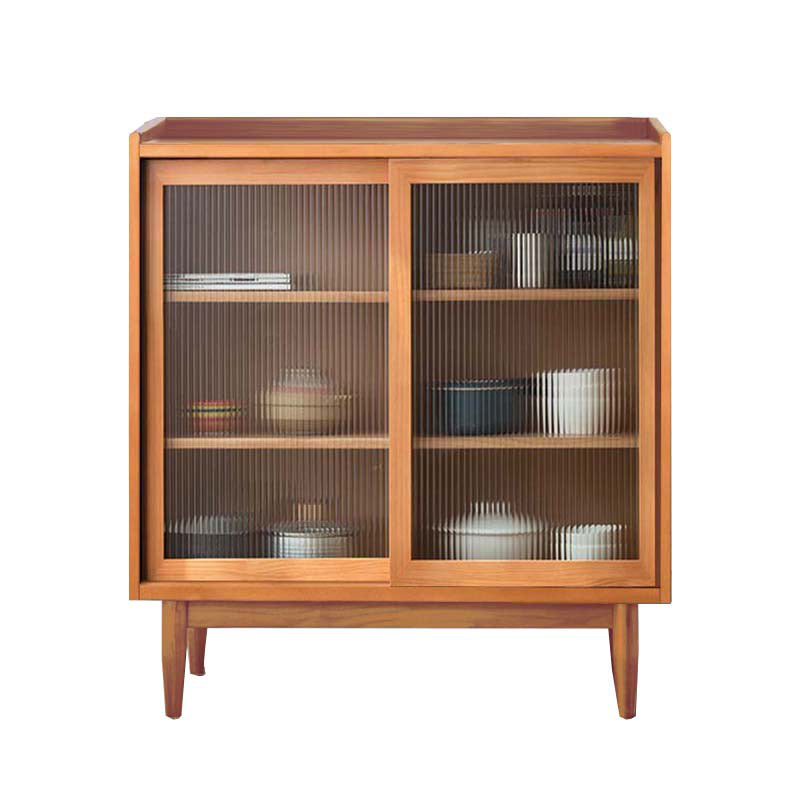 Modern Glass Doors Display Stand Pine Storage Cabinet for Living Room Clearhalo 'Display & China Cabinets' 'display_china_cabinets' 'furn' 'furn_display_china_cabinets' 'Furniture' 'Kitchen & Dining Furniture' 6439478
