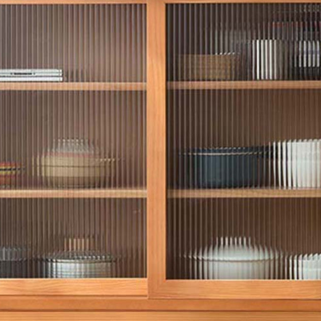 Modern Glass Doors Display Stand Pine Storage Cabinet for Living Room Clearhalo 'Display & China Cabinets' 'display_china_cabinets' 'furn' 'furn_display_china_cabinets' 'Furniture' 'Kitchen & Dining Furniture' 6439479