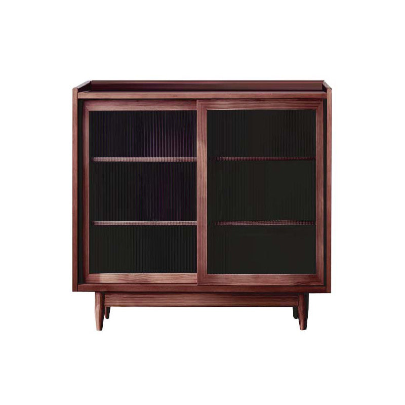 Modern Glass Doors Display Stand Pine Storage Cabinet for Living Room Clearhalo 'Display & China Cabinets' 'display_china_cabinets' 'furn' 'furn_display_china_cabinets' 'Furniture' 'Kitchen & Dining Furniture' 6439483